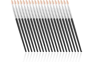 Jeffdad 20 Stück Lidschatten Applikator, Schwamm Augenpinsel Lidschattenpinsel Schwamm Schminkpinsel Lidschatten Pinsel Lidschatten Pinselset Schattenpinsel für Anfänger Frauen Mädchen(Silber)
