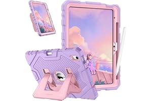 FINTIE Kids Case for iPad (A16) 11th Generation 11 Inch (2025), iPad 10th Generation 10.9 Inch (2022), Fully-Body Rugged Heavy Duty Shockproof Kiddie Case Built-in Stand for Boys & Girls, Purple