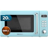 Cecotec Proclean 5110 Retro Blue Digital Microwave with Grill 20 L, 700 W in 5 Levels, Timer up to 60 mins, 8 Programmes and