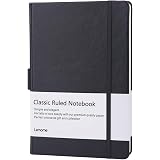Ruled Notebook/Journal - Hardcover Lined Notebook with Pocket to Write in + Page Dividers Gifts,Banded, Large, Thick Paper, B