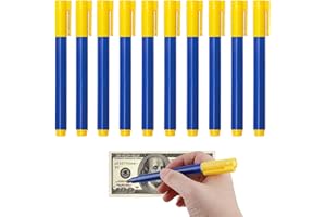 CHENGCKJ 10 Stück Falschgeldprüfstift Banknotenprüfstift Geldscheinprüfer Stift Money Checker Geldschein Prüfstift Falschgeld Checker Stifte Geldprüfgerät Geldprüfstift für Geldscheine