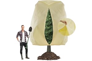 Viechoes 250 * 360 cm Telo per Piante Inverno antigelo,Protezione Invernale per Piante Grandi,85g/㎡ Cappuccio Protezione Piante Inverno,Telo Copripiante Invernale Antigelo con Coulisse e Cerniera