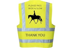 PRODUCTSAVE Hi Vis Viz High Visibility Reflective Vest Horse Riding Equestrian Safety Vest (Adult 3 XL 56/58, Yellow)