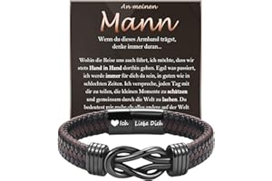 FAOMZQ Gifts for Men, Leather Bracelet with Engraving for Dad, Bracelet Gift for Husband, Boyfriend, Son, Brother, Nephew, Grandson, Grandpa, Uncle for Birthday, Christmas, Father's Day, Valentine's