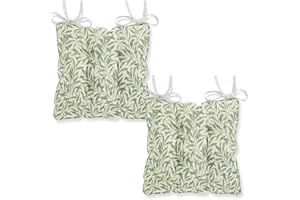 Harrison Cropper Seat Pads for Dining Chair William Morris Willow Bough Chair Pads with Straps (Set of 2) (Duck Egg)