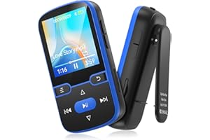 PINHUI 64 GB Reproductor MP3 Bluetooth 5.3 con Clip, Reproductor Musica portátil con Radio FM, podómetro, grabadora de Voz, reproducción aleatoria, Pesa Solo 28 g, Tarjeta TF de hasta 128 GCard Fino a 128G