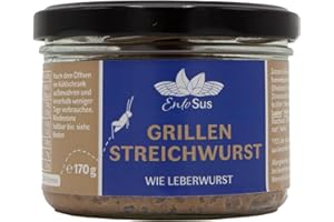 ‎ENTOSUS EntoSus – Streichwurst aus Grillen – 1x Glas = 170g Brotaufstrich, leckere Alternative zur klassischen Leberwurst, nachhaltig gezüchtete Grillen als Fleischersatz, essbare Insekten