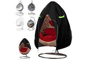 MaxAwe Patio Hängesessel Abdeckung, 420D Oxford Hängesessel Schutzhülle, 115 x 190 cm Outdoor Regenabdeckung Abdeckung Wasserdicht Anti-UV mit Reißverschluss und PVC Beschichtet für Stuhl Möbel