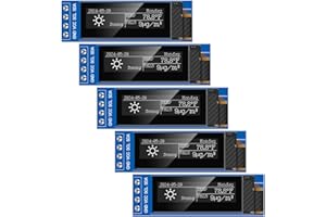 YELUFT 5 Stück 0,91 Zoll I2C OLED Display Modul 128 x 32 Pixel IIC Arduino Display für Arduino/Raspberry Pi/ESP32