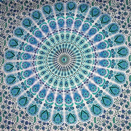 HegaHega Jaipuri Rajasthani Handcrafted Ombre Mandla WALL DECOR HIPPIE TAPESTRIES BOHEMIAN MANDALA TAPESTRY WALL HANGING INDIAN THROW SBS020