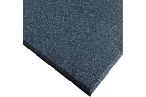 ARK MAT Rubber Crumb Gym Floor Tiles - Heavy Duty Non-Slip Commercial Grade Gym Mats - 1m x 1m (Black, 15mm Thick)