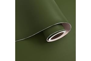 VaryPaper Carta da Parati Verde Oliva Carta Parati Adesiva Muro 40cmx200cm Adesivi Decorativi per Mobili Pellicola Top Cucina Adesiva Carta Adesiva Decorativa Carta da Parati Camera Letto Armadi