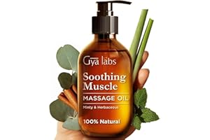 Gya Labs Soothing Massage Oil for Sore Muscles - Spa Quality Sore Muscle Massage Oil - Peppermint & Cinnamon Body Massage Oil for Men & Women - 100% Natural (200 ml)
