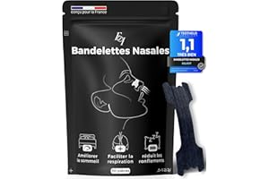 Ellicit Bandelette nasale noir, 30 bande nasale premium, contre le ronflement, forte tenue pour le sport & meilleure qualité de sommeil, meilleure respiration en cas de nez bouché (Noir)