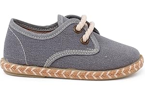 Pisamonas Blucher-Kinderschuhe Aus Leinen Mit Zweifarbiger Jutesohle