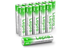 Lepro AAA Alkaline Batteries 12 Pack, 1200mAh Triple A Battery with Anti-Leakage Technology, High Capacity, Long Lasting Power, 1.5 Volt LR03 MN2400 AAA Battery Pack for Clocks Remotes Mouse Torch