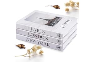 ULIFEECO Fake Books for Decoration - Set of 3 Decorative Books for Home Decor (London/Paris/New York), Faux Books for Decoration, Book Shelf Decor, Book Decor for Coffee Tables, Entry Table Decor