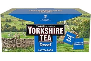 SNOWFLAKEHEAVEN Decaff Tea. Yorkshire Decaff Tea Tagged & Enveloped Tea Bags (200) pack of 200