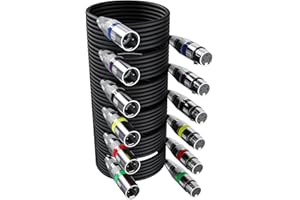 Xespis 6 Pack Câble XLR DMX 5M, 3 Broches Mâle Femelle, Connecteur Audio 3 Pins Pour Microphone et Contrôleur
