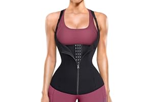 Gotoly Donna Waist Trainer Corsetto Dimagrante Body Modellante Allenamento con cerniera Cintura Sauna Hot Thermo Sudore Sportiva Fitness Training Vestiti Body Shaper