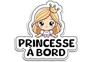 BRATIKI Autocollants Bébé à Bord Voiture, Bébé Princesse 16 x 15 cm, Stickers Bebe a Bord Résistants aux UV et Waterproof, Sticker Facile à Appliquer