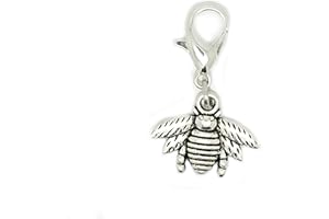 JEWELLERYJOY Bee Tibetan Silver Clip On Lobster Clasp Charm