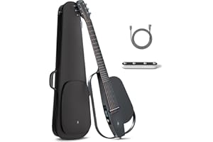 Enya Guitare Électrique Acoustique NEXG2 - Noir 3/4 Pouces Smart Audio Guitar NEXG 2 Édition de Base en Fibre Carbone pour Adultes Avec Haut-parleur Sans Fil 80W Footswitch Chargeur y Funda