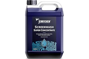 JENNYCHEM INDUSTRIAL CHEMICALS Jennychem Super Concentrated Screenwash. Screen Wash Concentrate Antifreeze Works In Winter Weather Up To -18°C. Anti-Smear. Can be Diluted To Suit All seasons (5 Litre (Pack of 1))