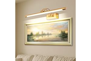 MantoLite Gold LED Picture Lights 60CM 3CCT Dimmable Vanity Lights for Bathroom IP44 Bath Wall Lights for Hotel Restaurant 12W
