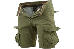 Instinct Bermuda Uomo Cargo Pantaloncini con Tasche Laterali Shorts Pantaloni Corti Slim Fit Multi-Tasche in Cotone Tasconati