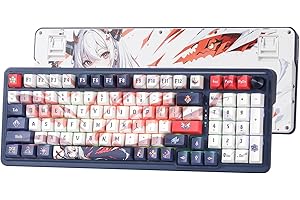 Redragon K686 PRO SE 98 Tasten Gasket RGB Gaming Tastatur, 3-Modus Anime Mechanische Tastatur mit Hot-Swap Sockel, Spezieller Drehknopfsteuerung & Geräuschdämpfenden Pads, Custom Hi-Fi Linear Schalter