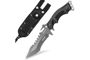 NedFoss WOLF cuchillo supervivencia, cuchillo bushcraft,cuchillo de caza,cuchillo camping,Hoja fija afilada para exteriores, full tang, acampada supervivencia