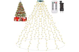 Auriostar Guirlande Lumineuse Sapin de Noel, 2.5m x 12 Guirlande Lumineuse Sapin étanche IP44, 300 LED 8 Modes Guirlandes Lumière pour Exterieure, Intérieur, Décoration Noël, Jardin (Blanc Chaud)