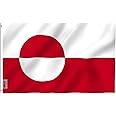 ANLEY Fly Breeze 3x5 Feet Greenland Flag - Vivid Color and UV Fade Resistant - Canvas Header and Double Stitched - Greenlander Flags Polyester with Brass Grommets 3 X 5 Ft