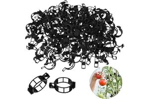 Qeioauek 100 Stück Secured Plastic Plant Clips,Kunststoff Tomatenclips,Pflanzenclips, Tomatenclips Verbinden,Pflanzenklammern Klein für Halten Garten Pflanzen Blumen Gemüsefrucht (Schwarz)
