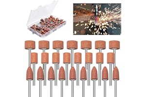 Seconero 66 PCS Abrasive Mounted Stone Grinding Wheel Head with 1/8 Inch Shank 3 Sizes, Mounted Grinding Stone Set for Rotary Tool Accessories for Polishing, Deburring of Gemstones, Glass, Metal, Wood