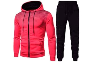 MJGkhiy Tuta Uomo Completa Felpa Con Cappuccio Due Pezzi Felpa e Pantalone Set Tracksuit Tute da Ginnastica Felpa Con Zip e Cappuccio Suit Felpata Invernale Tuta Abbigliamento Sportiva Tuta Completa