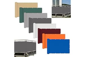 ACUY Sichtschutz Balkon Holz 90x1300cm UV-Schutz Wasserabweisend Balkonumrandung Knitterfrei Sichtschutz für Gartenzaun & Balkongeländer