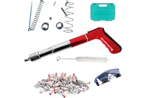 zwxqe Clavadora de aire, pistolas de uñas NI, clavadora de aire manual para paredes de cemento, máquina de uñas con 100 clavos, herramienta de fijación de 5 engranajes para hormigón, paredes de