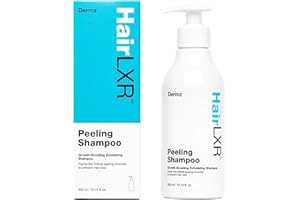 DERMZ HairLXR Peeling Shampoo: Naturally-Derived Hair Loss Treatment for Women & Men - Optimise Scalp pH Levels for Growth, Replace Oily, Dry Hair with Shinier, More Resilient Hair - Hair Care