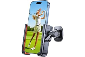 Coolpow Supporto magnetico per telefono da Golf [1S Blocco] Supporto per telefono da golf, Tool-Free Install, 360° Rotatable, per iPhone 17/16, Galaxy & More Cellphone, Adatto per EZGO/Club Car/Yamaha