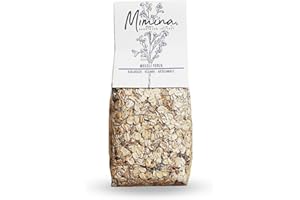 Mimina - Muesli Forza, Fiocchi d'Avena Integrali e Segale con Limone e Mirtilli Rossi, Ricco di Fibre, Biologico, Conf. da 300gr