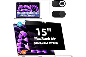IPROKKO Pellicola protettiva magnetica per MacBook Air 15 pollici 2023-M2 A2941&2024-M3 A3114 Rimovibile Anti Glare Luce Blu, Mac Laptop Privacy Screen Foile Filtro Privacy Screen Foile Filtro Privacy