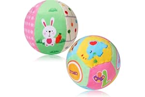 SEVENMYE 2 Pcs Baby Soft Balls Baby Ball Soft Balls for Kids Indoor Ring Bell Ball Music Sense Learning Toy Educational Toy