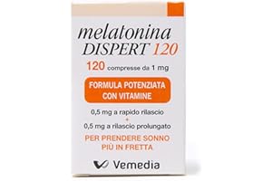 VEMEDIA Melatonina Dispert | A Base Di Melatonina E Arricchito Con Vitamine, color Bianco, 120 Unità
