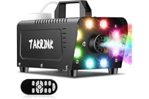 TAKRINK Pilot do Wytwornicy Dymu 900 W Przenośna Wytwornica Mgły z 8 Regulowanymi Kolorami Diod LED na Halloween Boże Narodzenie Wesela Kroki Imprezy DJ i Pokazy