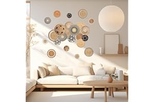 PLIGREAT 2 Feuilles D'Autocollants Muraux Autocollant De Style Bohème Amovible Panier De Style Bohème Stickers Muraux Salon Chambre Bureau Décoration