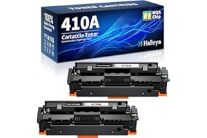 Halloya 410A CF410A Cartouche de Toner Compatible pour HP 410A CF410A 410X Color LaserJet Pro MFP M452dw M452nw M477fdn M477fdw M477fnw M452dn M377dw Toner (Noir, Pack de 2)