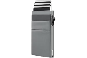 YESIIW Minimalistisk plånbok-RFID-skydd-korthållar-popup-plånbok-smalt kortfodral med myntfack, plånbok män liten portmonnä smal plånbok för män, A03 - Grå, 10 x 8 x 0,8 cm, Minimalistisk