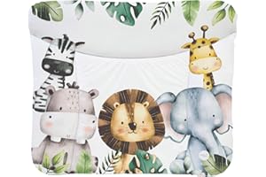 Ceba Baby® weiche Wickelauflage 75x72 cm - Baby Wickelunterlage - Wickeltischauflage für Junge und Mädchen - Wasserdicht, abwaschbar - OEKO-TEX® Standard 100 - Made in EU - Dschungeltiere